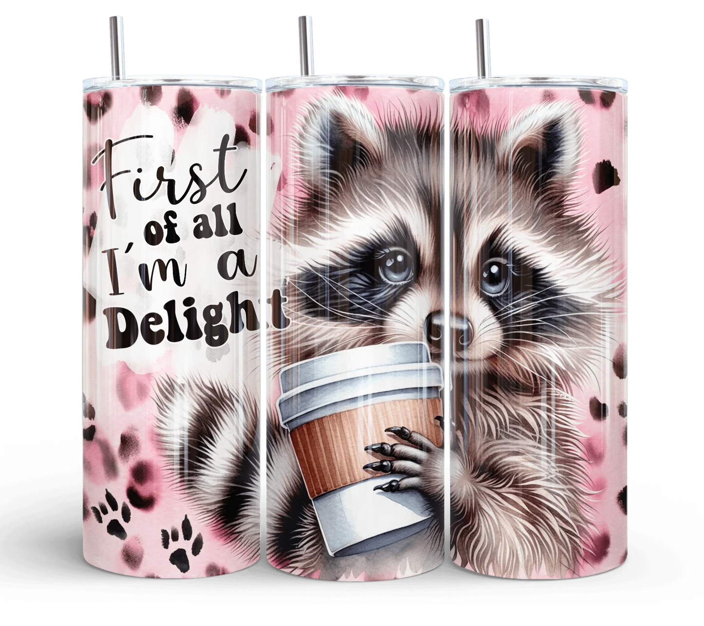 20 oz Glitter Tumbler - I'm a Delight - The Redheaded StoryKeeper