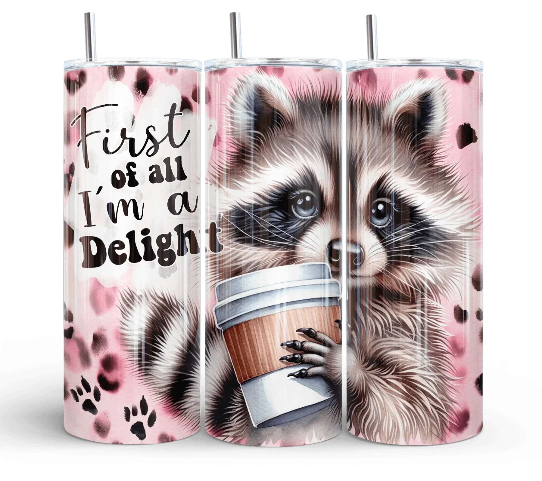 20 oz Glitter Tumbler - I'm a Delight - The Redheaded StoryKeeper