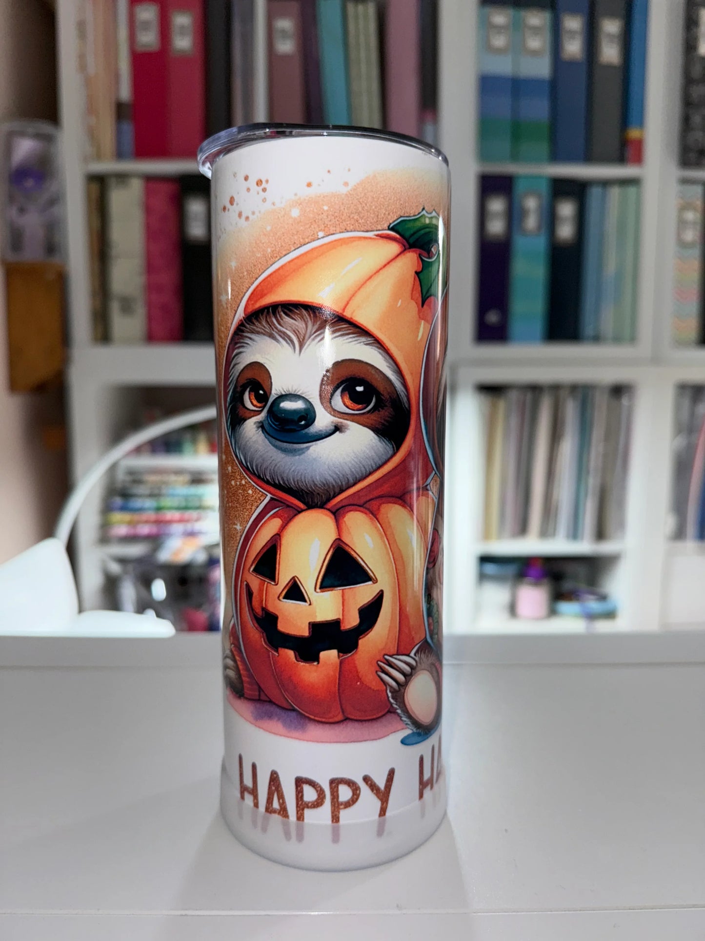 20 oz Happy Hallothanksmas Sloth Tumbler - The Redheaded StoryKeeper
