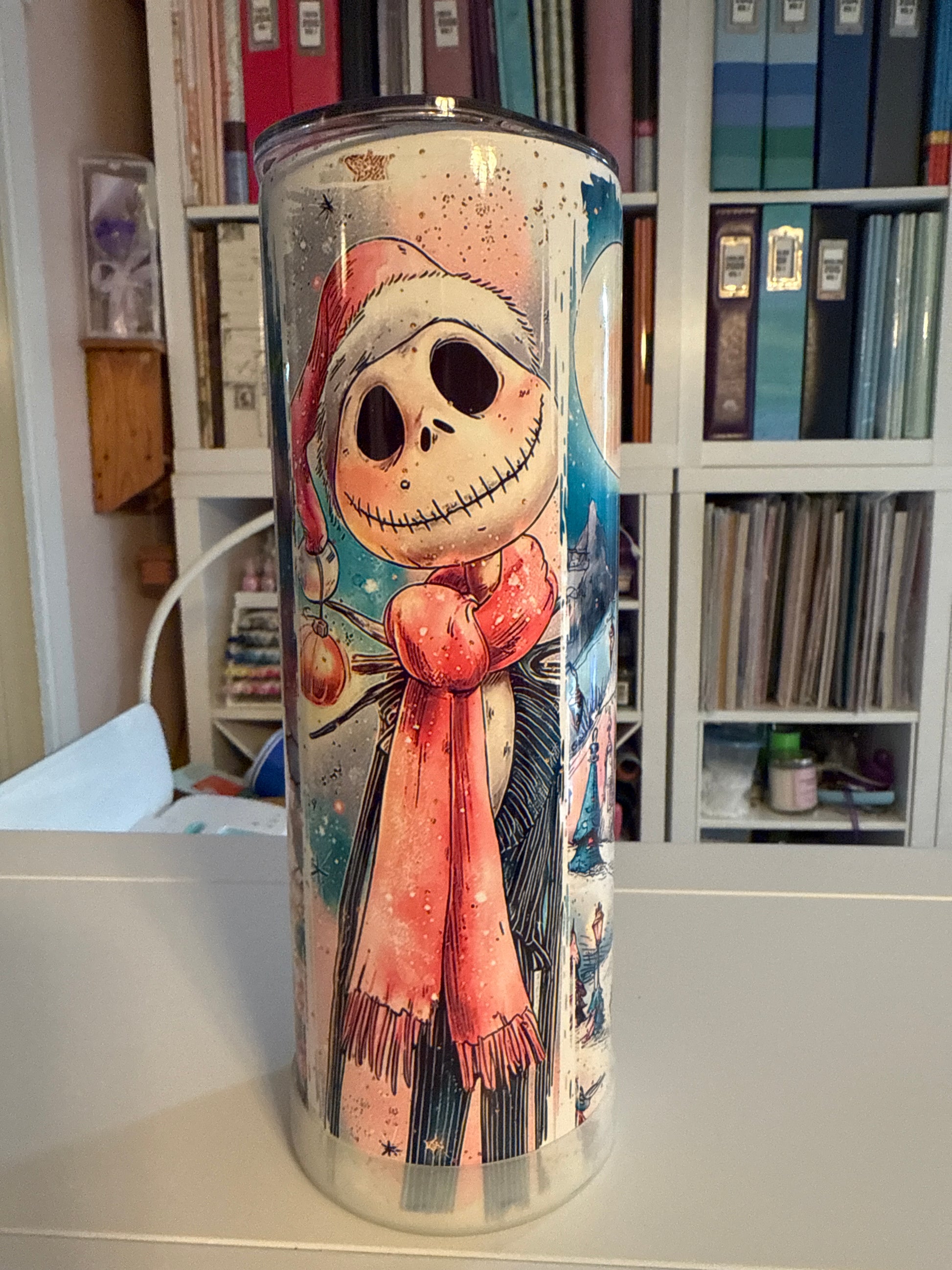 20 oz Jack &Sally Christmas Tumbler - The Redheaded StoryKeeper