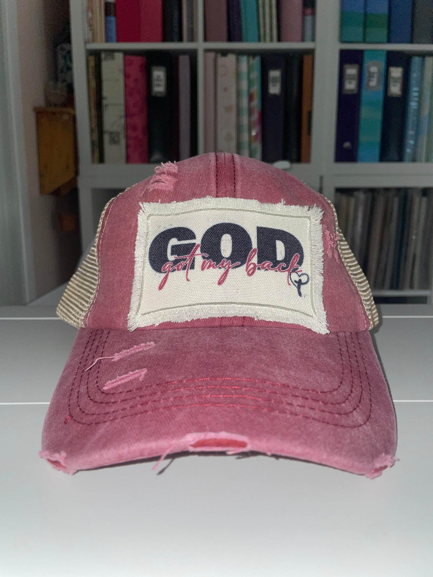 God Got My Back Distressed Ponytail Hat - The Redheaded StoryKeeper